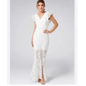 Trendy Boutique White Lace Maxi Dress